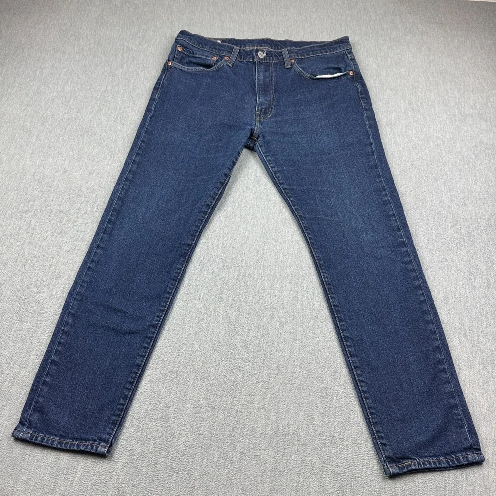 Levis Jeans Mens 34‎ Dark Blue 512 Wash Denim Slim Taper Premium Zip Fly Classic
